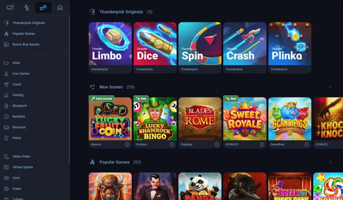 Thunderpick Casino Games